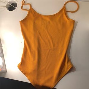 Forever 21 Burnt Orange/Dark Yellow bodysuit
